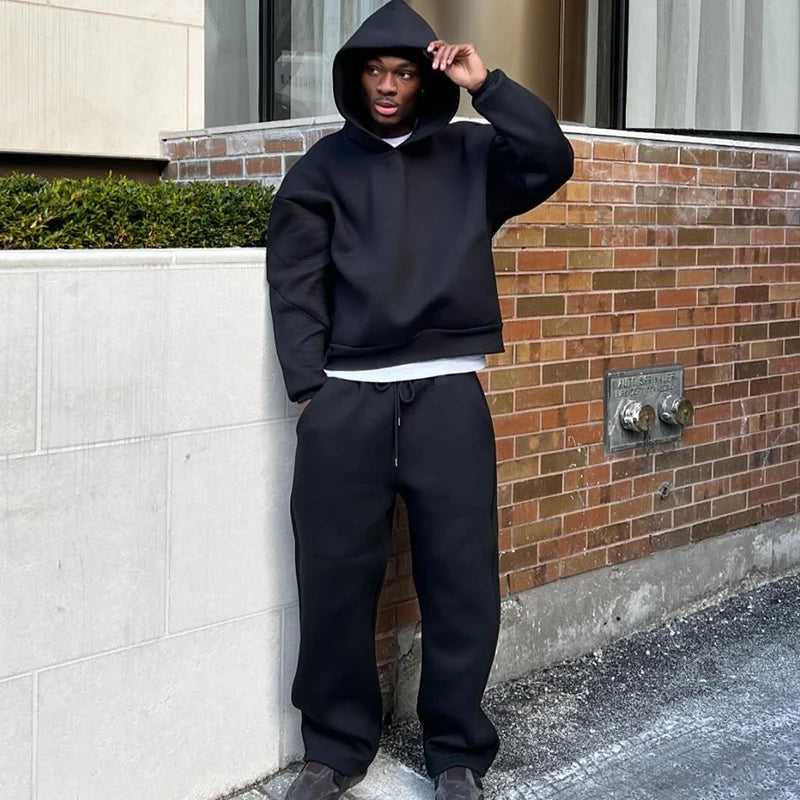 Männer Casual 2-teiliges Set – Lässiger Hoodie & Weite Hose