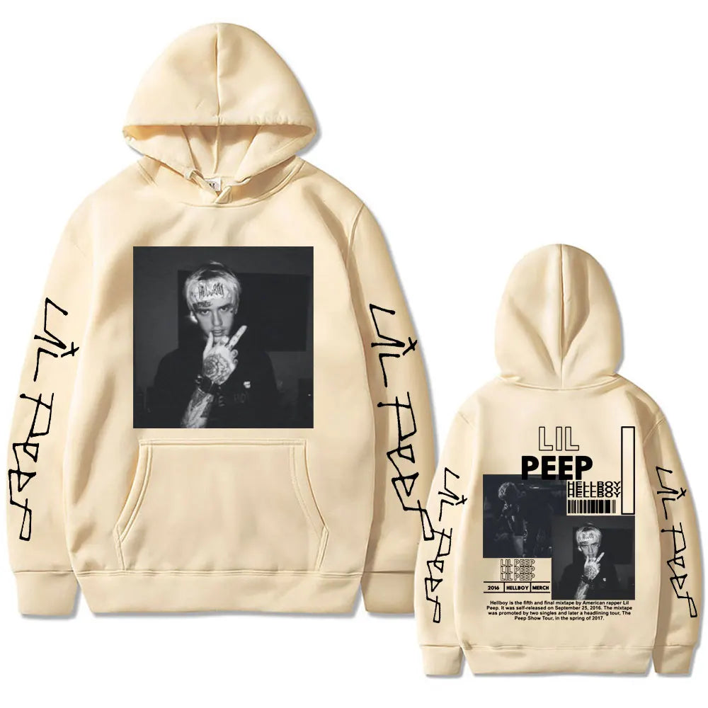 🖤 Lil Peep Hoodie – "Hellboy / Crybaby" Graphic Pullover | Unisex Streetwear | Harajuku & Hip-Hop Style