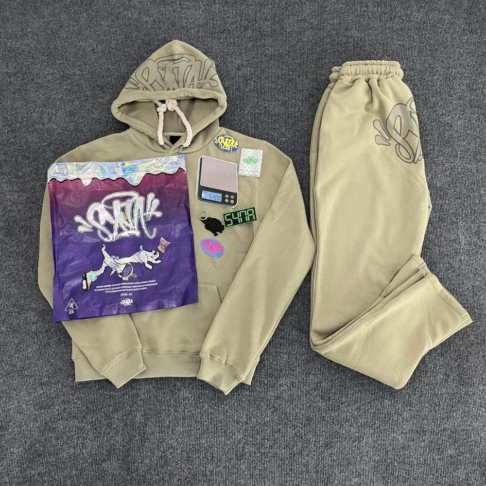 Sy-World Streetwear Tracksuit – Zweiteiliges Set für Herbst & Winter | Unisex Y2K Hip-Hop Style