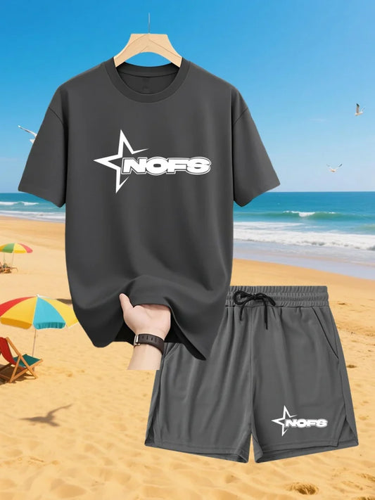 🌞 Sommer Herren NOFS Sweatshirt Set – T-Shirt & Shorts
