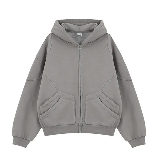 2024 Neuer Reißverschluss Fleece Hoodie – Perfekt für den Frühling Herbst und Sommer