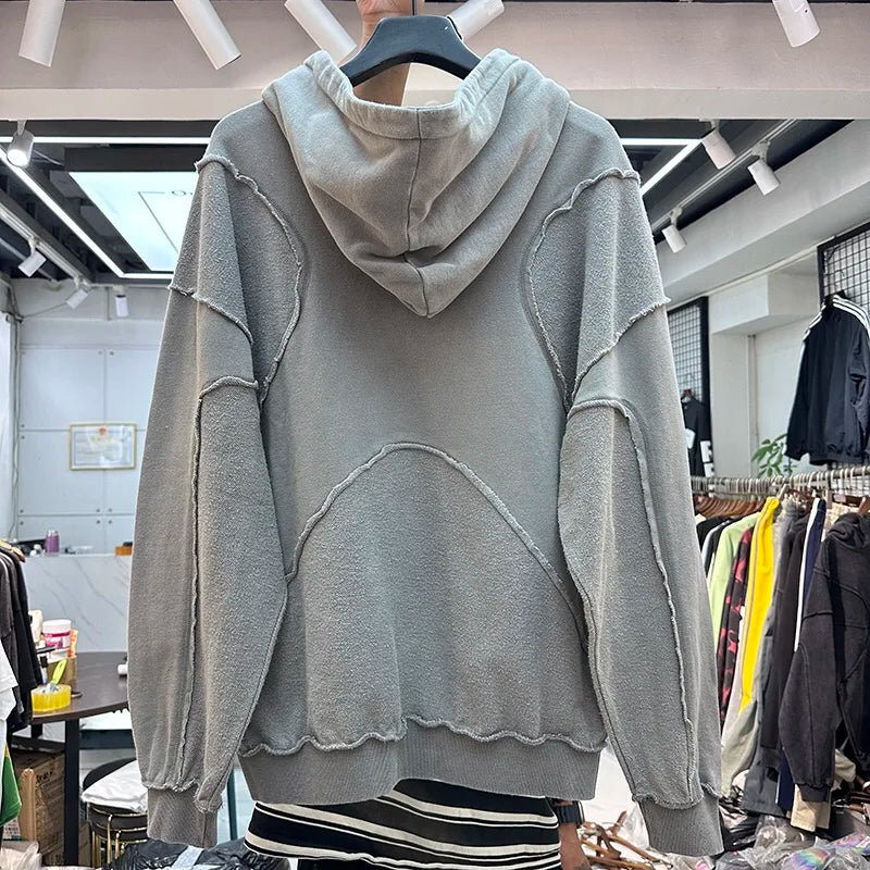 Unisex Reverse Design Hoodie – Einfarbig & Minimalistisch
