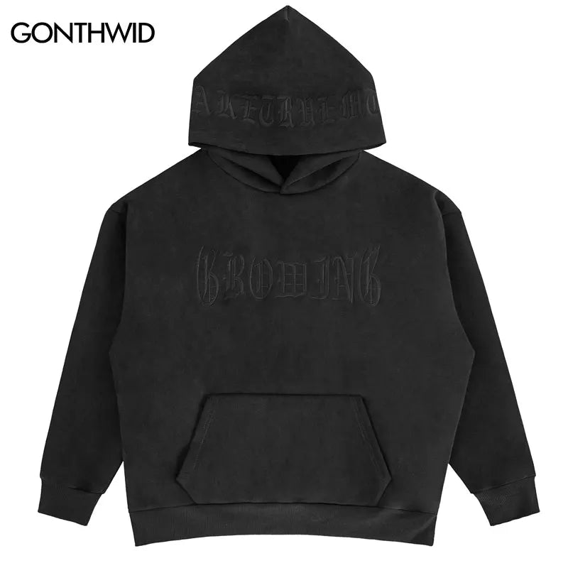 Vintage Wildleder-Hoodie Sweatshirt – Streetwear Hip Hop mit Stickerei, Harajuku Punk Gothic Kapuzenpullover
