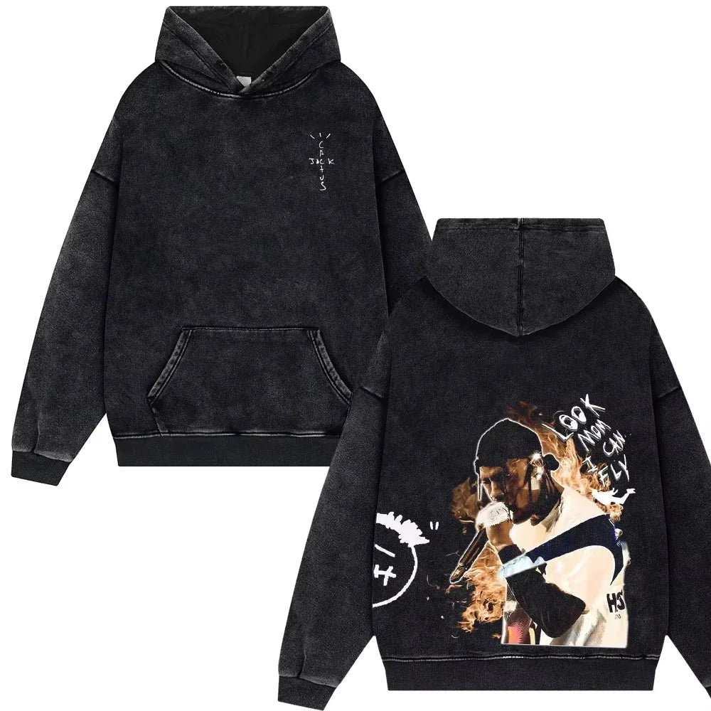 Vintage „Mom I Can Fly“ Oversize Sweatshirt – Streetwear im Travis-Look