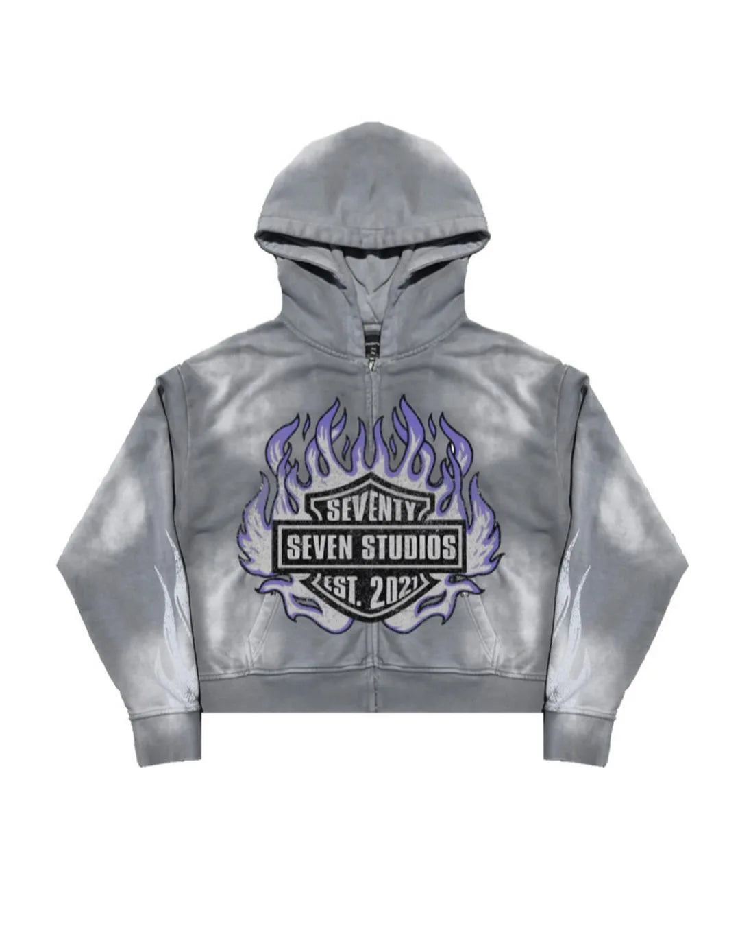 2024 Y2K Zip-Up Hoodie mit Letter-Print – Cyber Streetwear für Damen & Herren