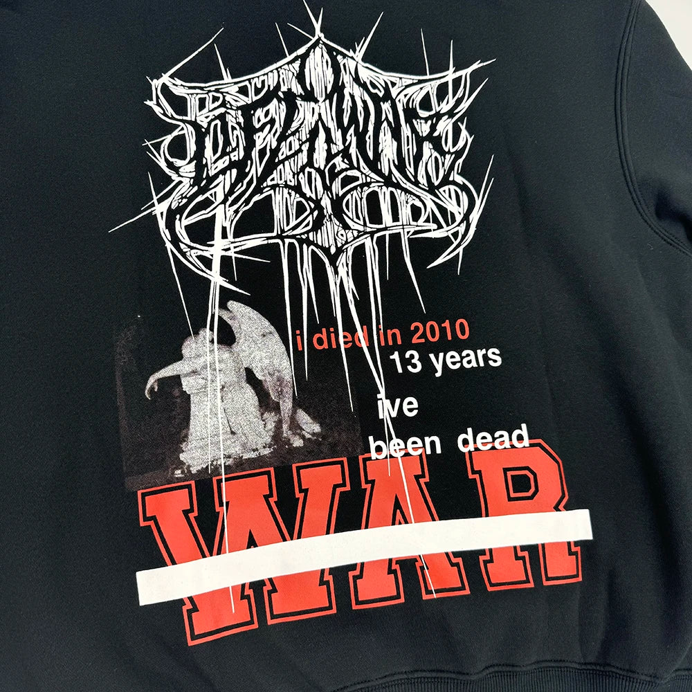 New Men Life is War Anniversary Pullover Hoodie – Samtiger Kapuzenpullover aus Baumwolle mit dickem Fleece (US-Größen)