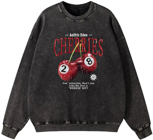 Aelfric Eden – Vintage "Cherries & Billiards 8" Sweatshirt (Unisex)