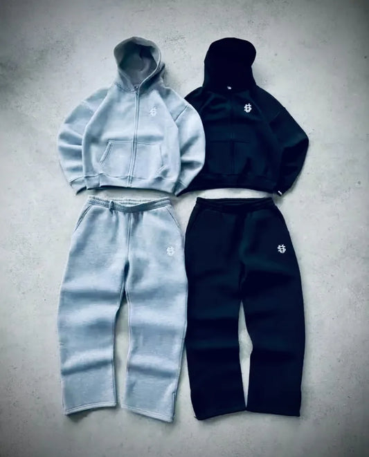 2025 Neu: Letter Embroidery Zipper Casual Men Suit - Y2K Herren Harajuku Fashion Hoodie & Retro Sweatpants für Paare