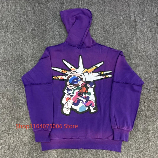🖤 Unisex „Lost Intricacy“ Zip-Up Hoodie – Leichter Streetwear-Hoodie | Lockerer Fit | Perfekt für Alltag, Fitness & Freizeit