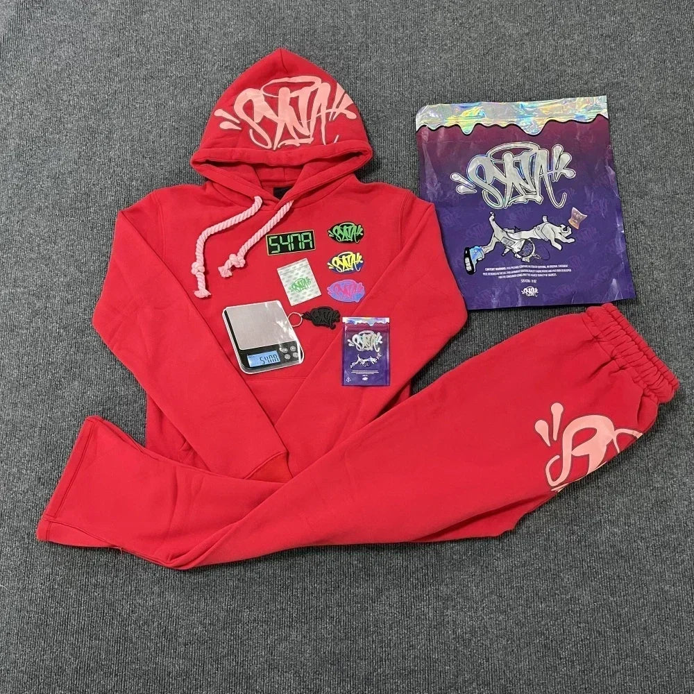 Sy-World Streetwear Tracksuit – Zweiteiliges Set für Herbst & Winter | Unisex Y2K Hip-Hop Style