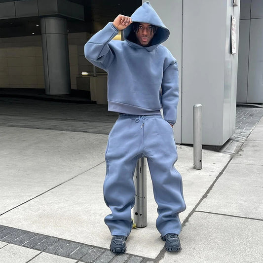 Männer Herbst 2-teiliger Set – Lässiges Hoodie & Jogginghose Outfit