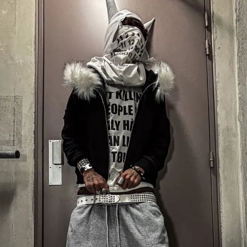 Fluffy Hat Hoodie – Retro Streetwear mit Y2K-Vibes