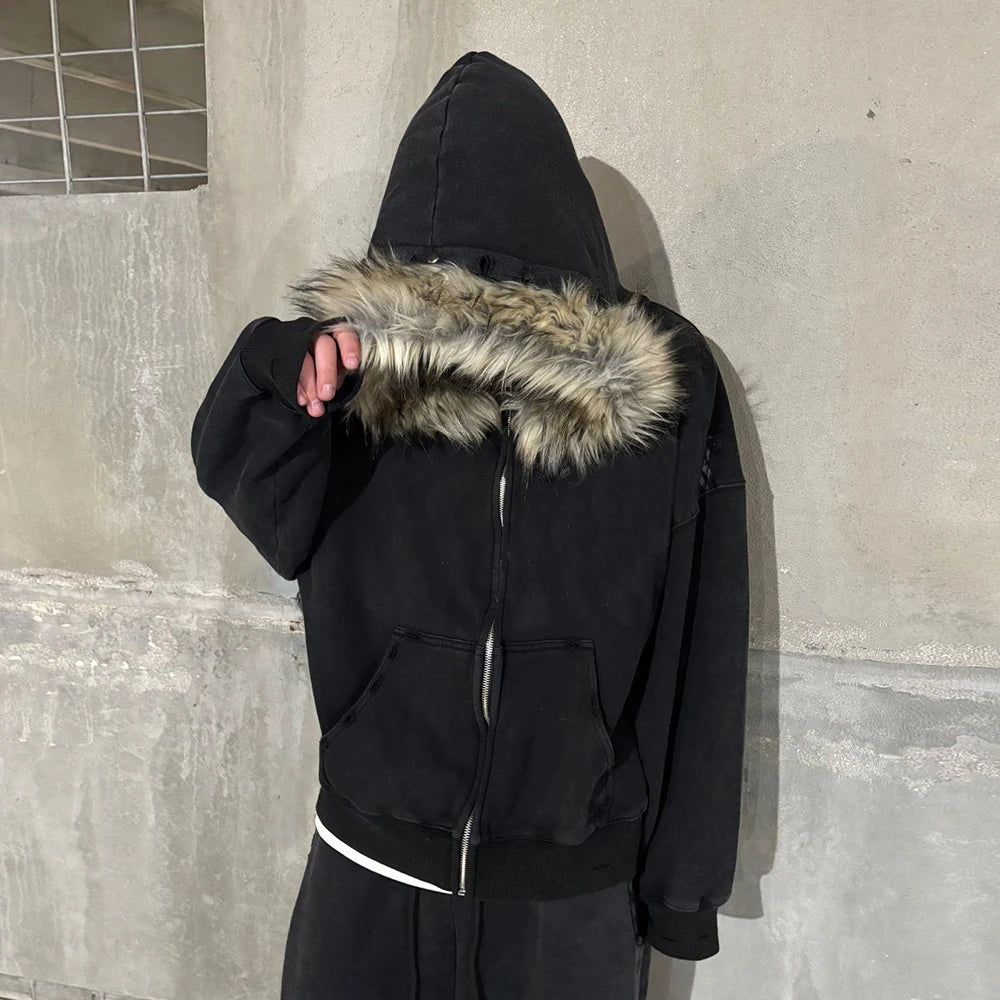 Fluffy Hat Hoodie – Retro Streetwear mit Y2K-Vibes