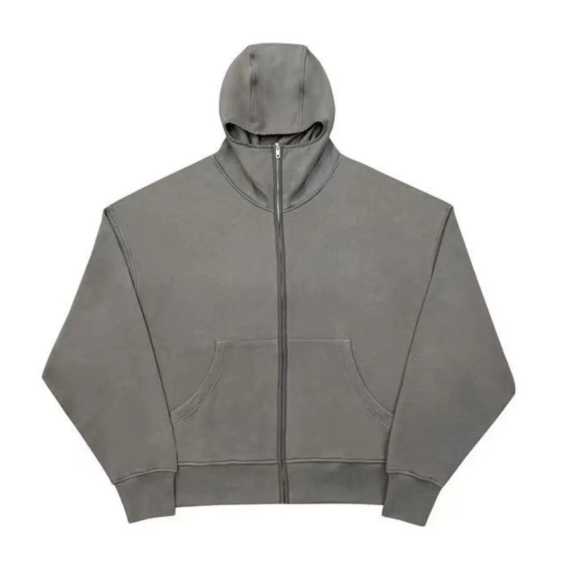 HKSH Techwear Hoodie mit Maske – Ninja Streetwear Zip-Up Kapuzenjacke