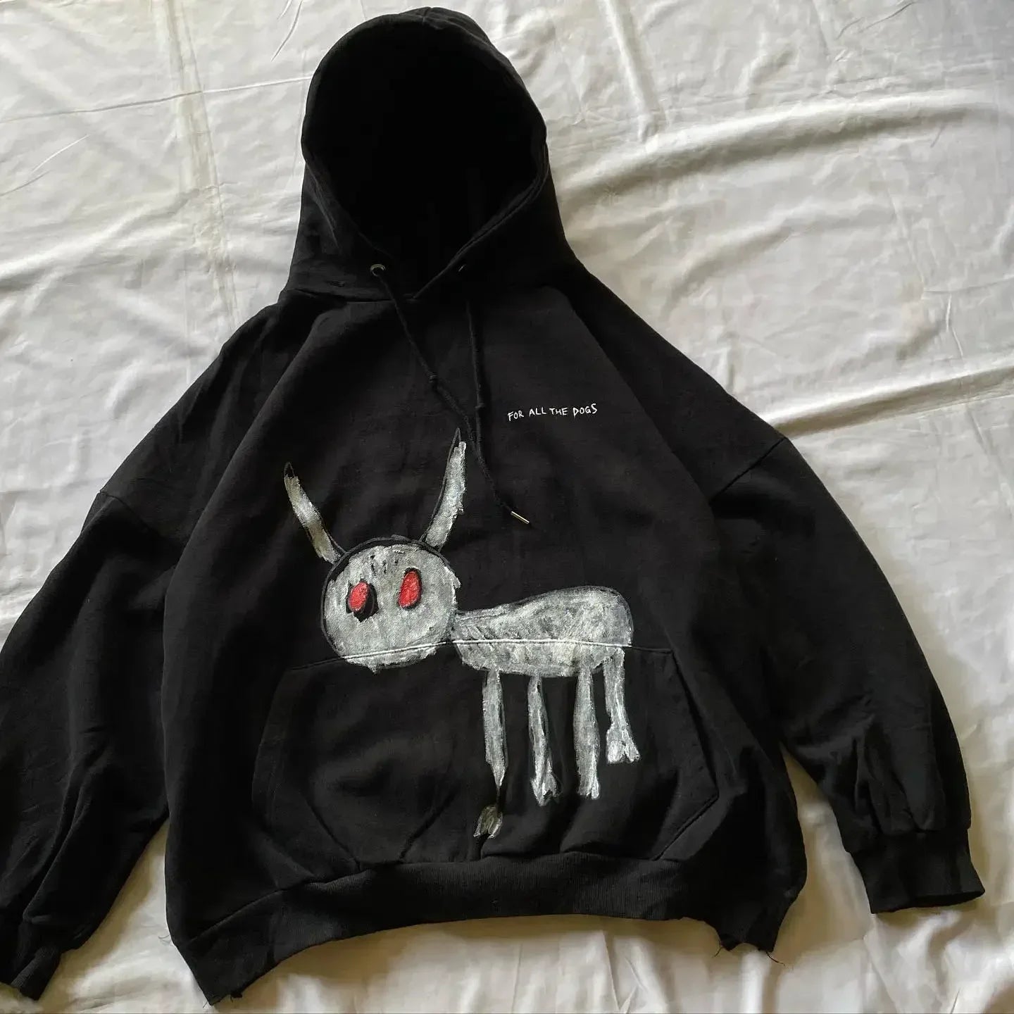 Y2K Oversized Hoodie mit Eye-Patchwork – Unisex Streetwear im Gothic-Retro-Style