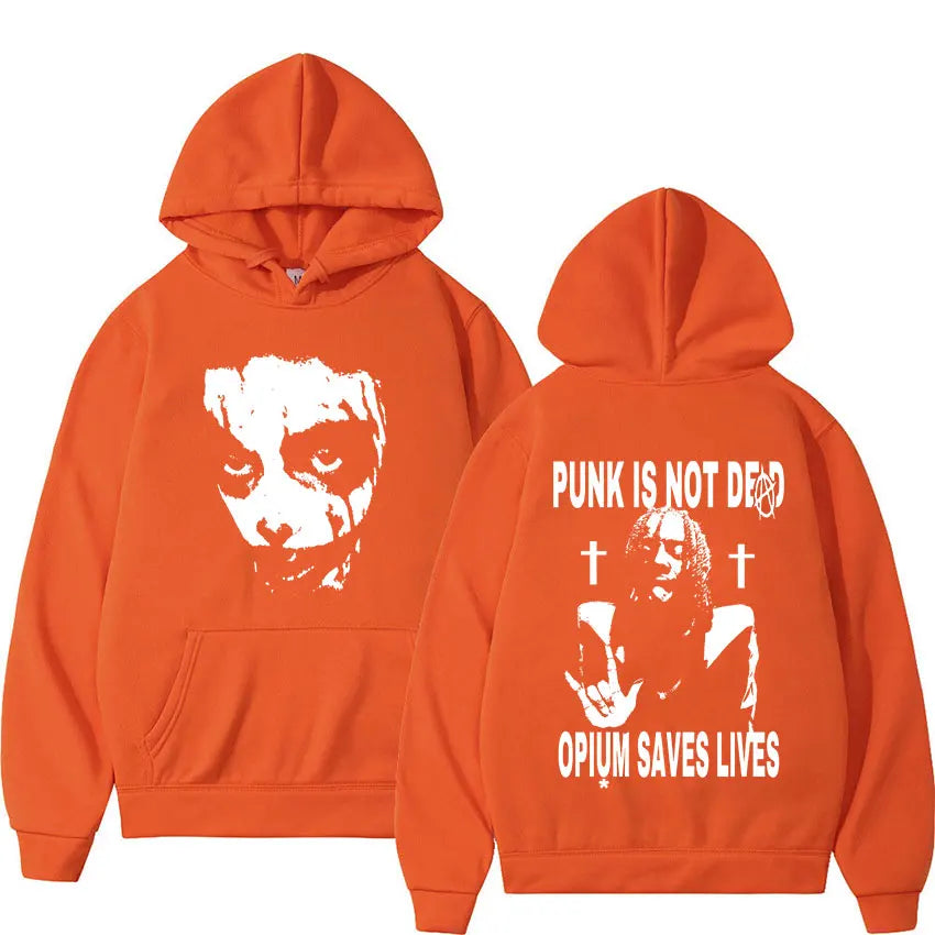 Playboi Carti Hoodie – „Punk Is Not Ded / Opium Saves Lives“ Kapuzenpullover | Streetwear Sweatshirt für Männer & Frauen | Hip-Hop Mode