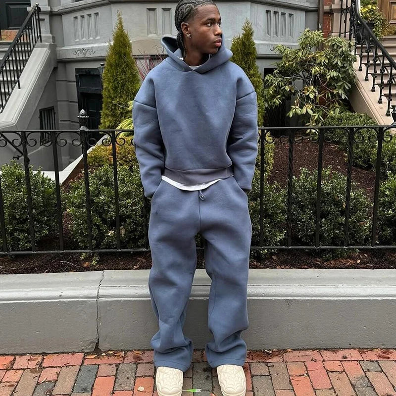 Männer Herbst 2-teiliger Set – Lässiges Hoodie & Jogginghose Outfit