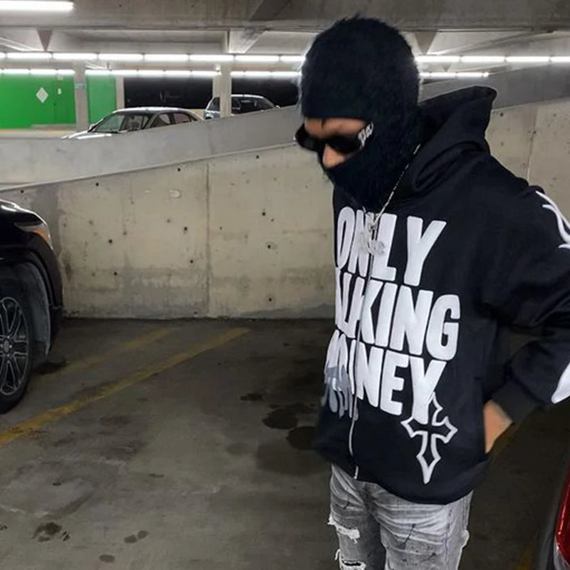🔥 BIG PROMOTION – Y2K Zipper Hoodie mit Spinnennetz-Print | Harajuku Gothic Streetwear für Herbst & Winter (Unisex)