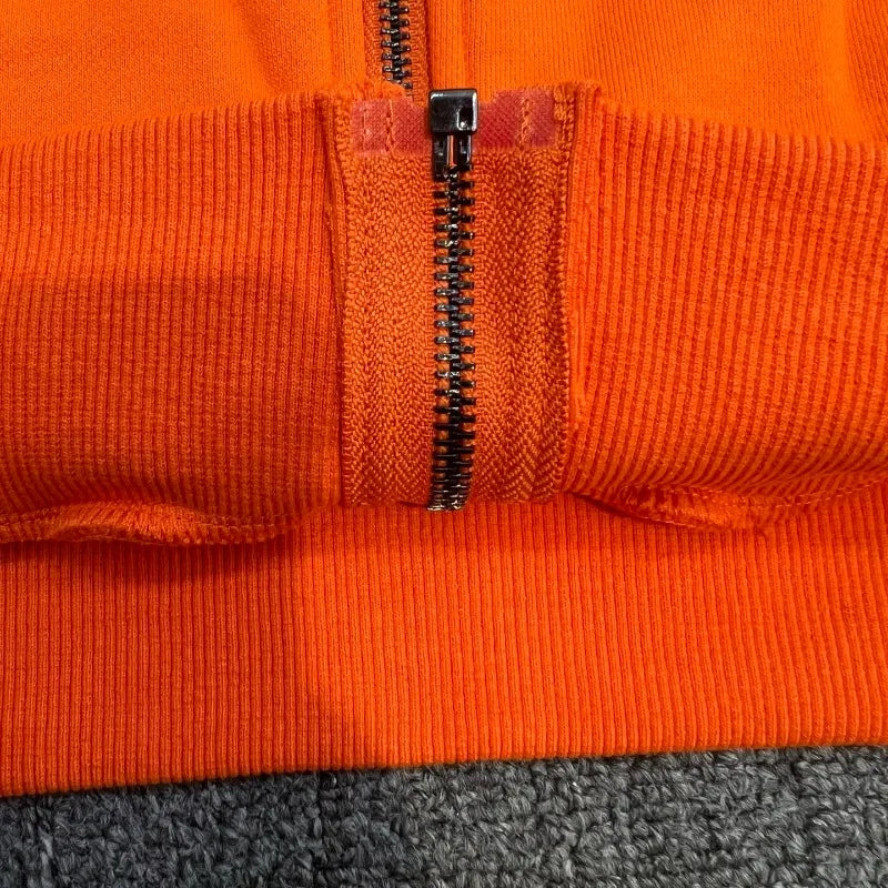 🧡 Orange-Rot "Lost Intricacy" Zweiteiler – Hoodie & Jogger mit Strass-Details