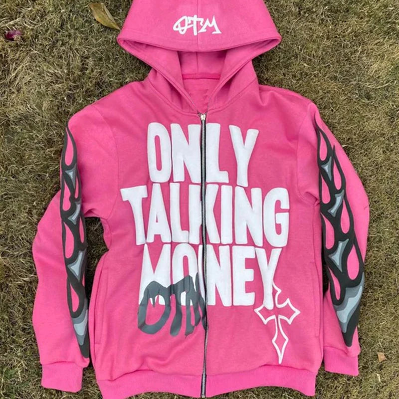 🔥 BIG PROMOTION – Y2K Zipper Hoodie mit Spinnennetz-Print | Harajuku Gothic Streetwear für Herbst & Winter (Unisex)