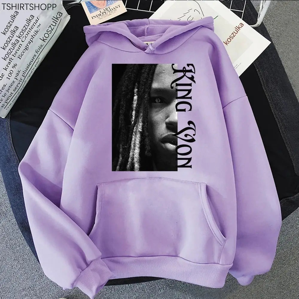 K-King Von Hoodie – Unisex Hip-Hop Pullover mit Plüschfutter | Herbst & Winter Streetwear