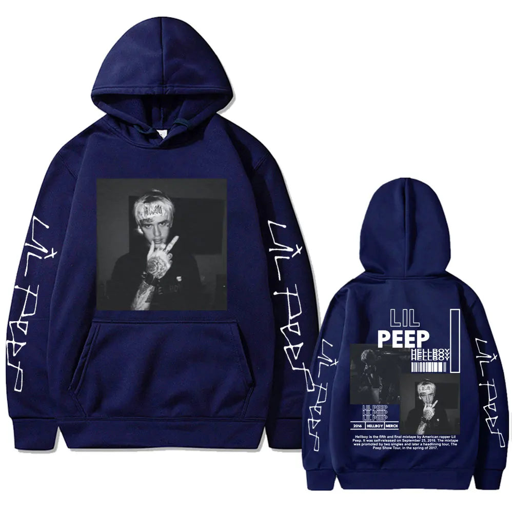 🖤 Lil Peep Hoodie – "Hellboy / Crybaby" Graphic Pullover | Unisex Streetwear | Harajuku & Hip-Hop Style