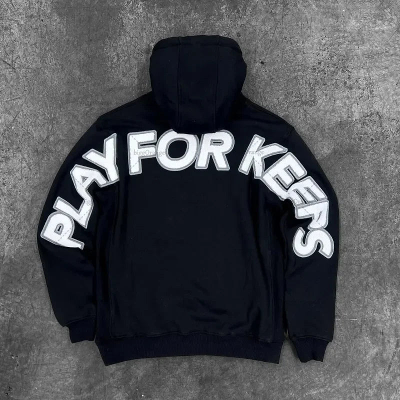 Y2K Harajuku Oversized Hoodie – Unisex Kapuzenpullover für Damen & Herren aus Baumwolle – Vintage Punk Hip-Hop Streetwear Sweatshirt 2025 – Lockerer Schnitt, Casual Fashion
