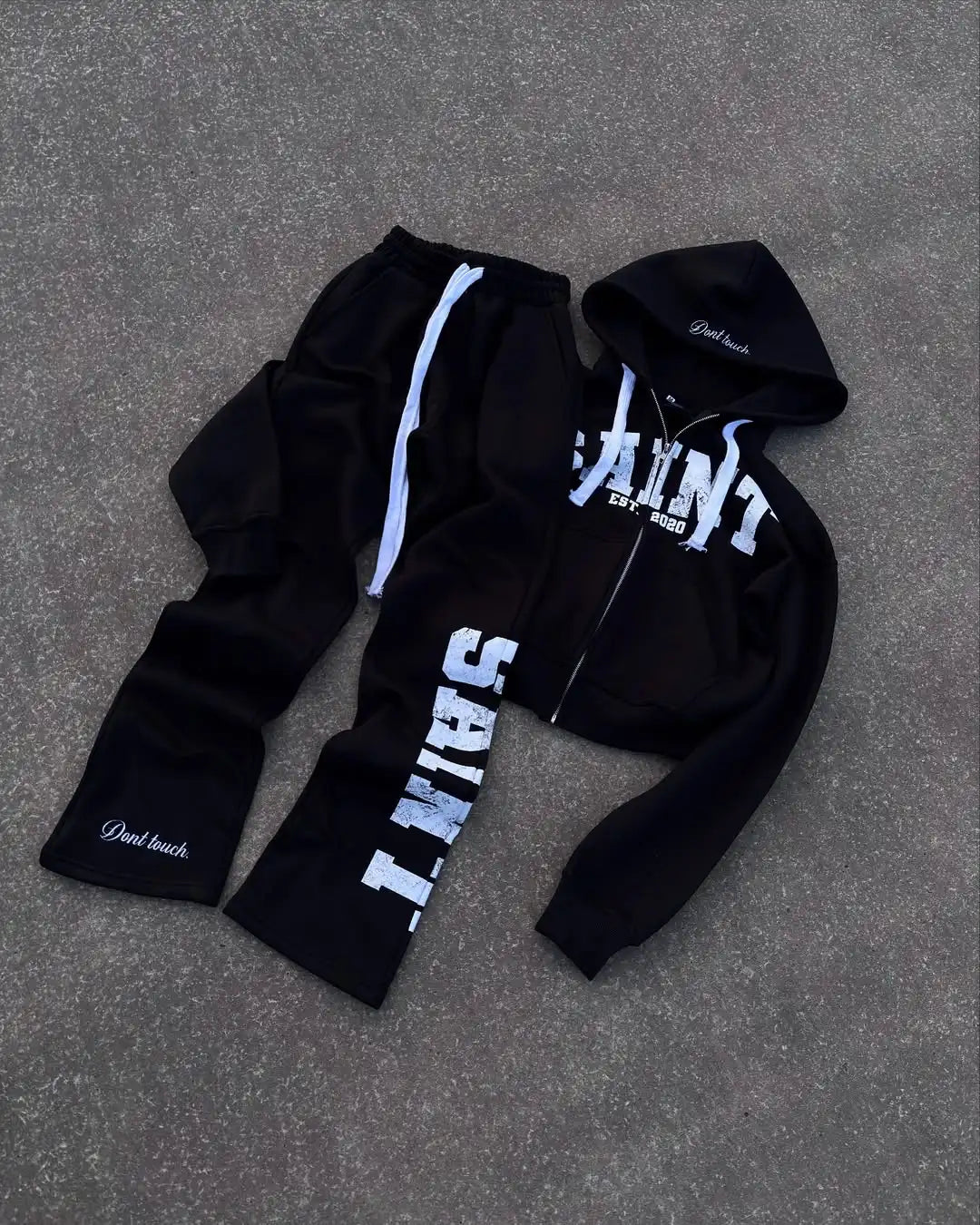 🖤 High Street Retro Style 2-teiliges Set – Hoodie & Jogginghose 🖤