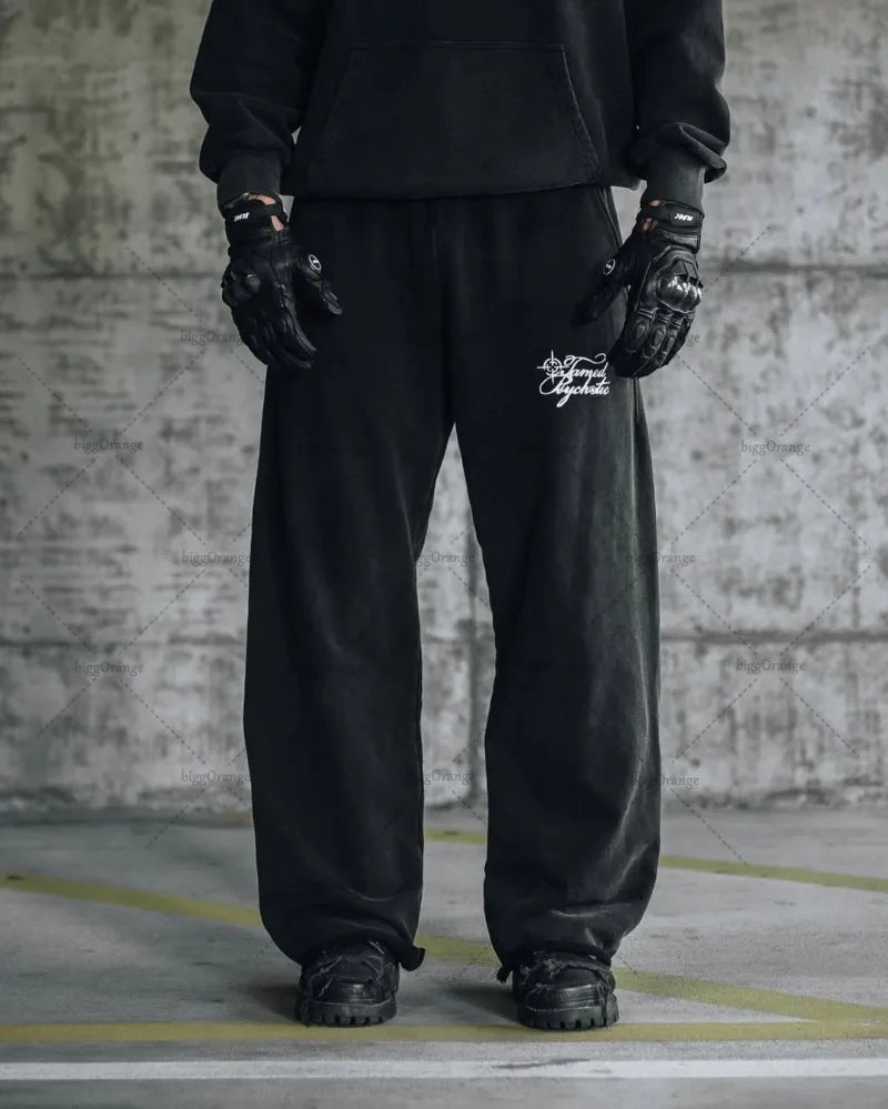 🖤 High Street Oversize Set für Herren – Hoodie & Weitbeinige Hose 🖤