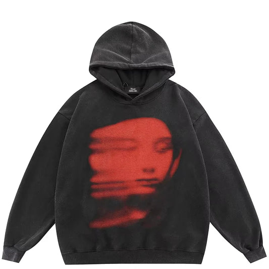 2024 Trendiger Hoodie mit Ghost-Print – Streetwear Unisex Sweatshirt aus Baumwolle