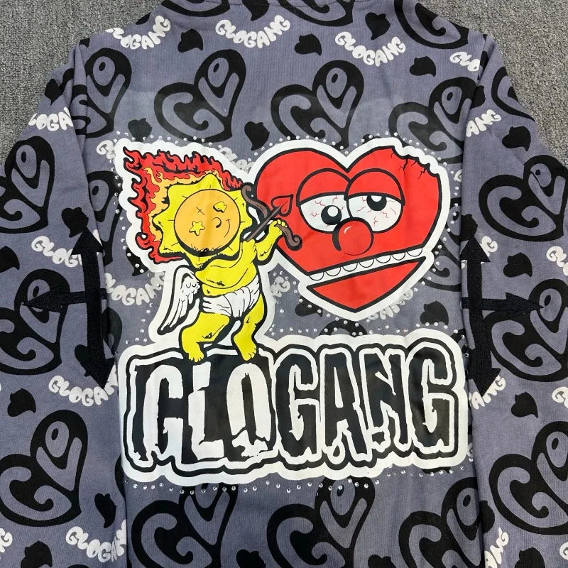 Unisex Glo Gang Zip-Hoodie – Streetstyle mit Cartoon-Print