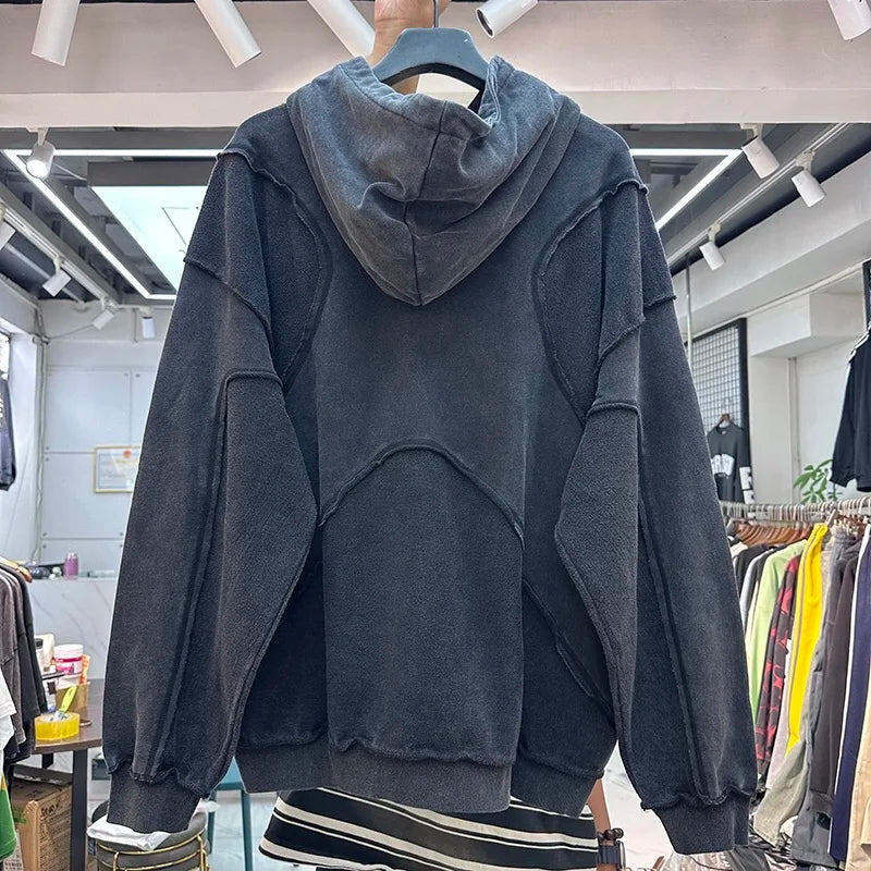 Unisex Reverse Design Hoodie – Einfarbig & Minimalistisch