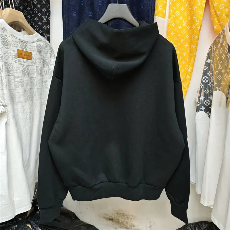 Herren Hoodie „IH NOM UH NIT“ Pearl Mask – Lockerer, Schwarzer Casual Sweatshirt