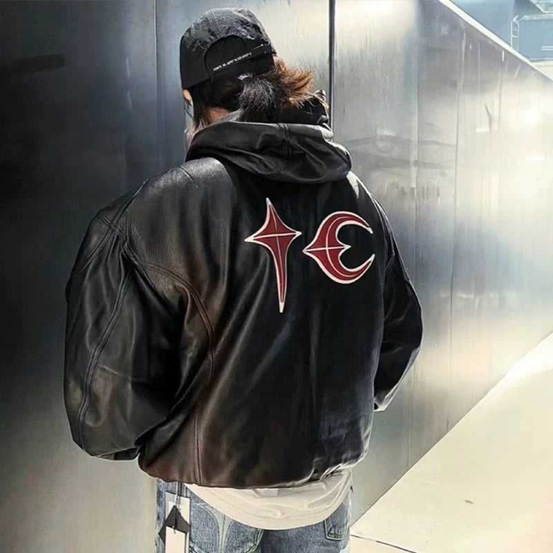 Thug Club Leder-Baumwolljacke mit Kapuze – High Street Vintage Style für Herren & Damen