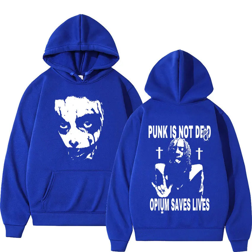 Playboi Carti Hoodie – „Punk Is Not Ded / Opium Saves Lives“ Kapuzenpullover | Streetwear Sweatshirt für Männer & Frauen | Hip-Hop Mode