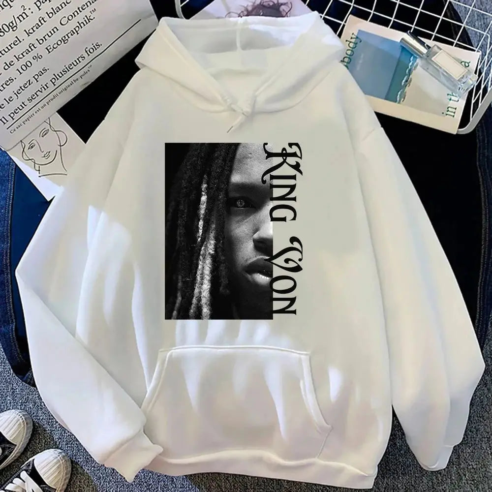 K-King Von Hoodie – Unisex Hip-Hop Pullover mit Plüschfutter | Herbst & Winter Streetwear
