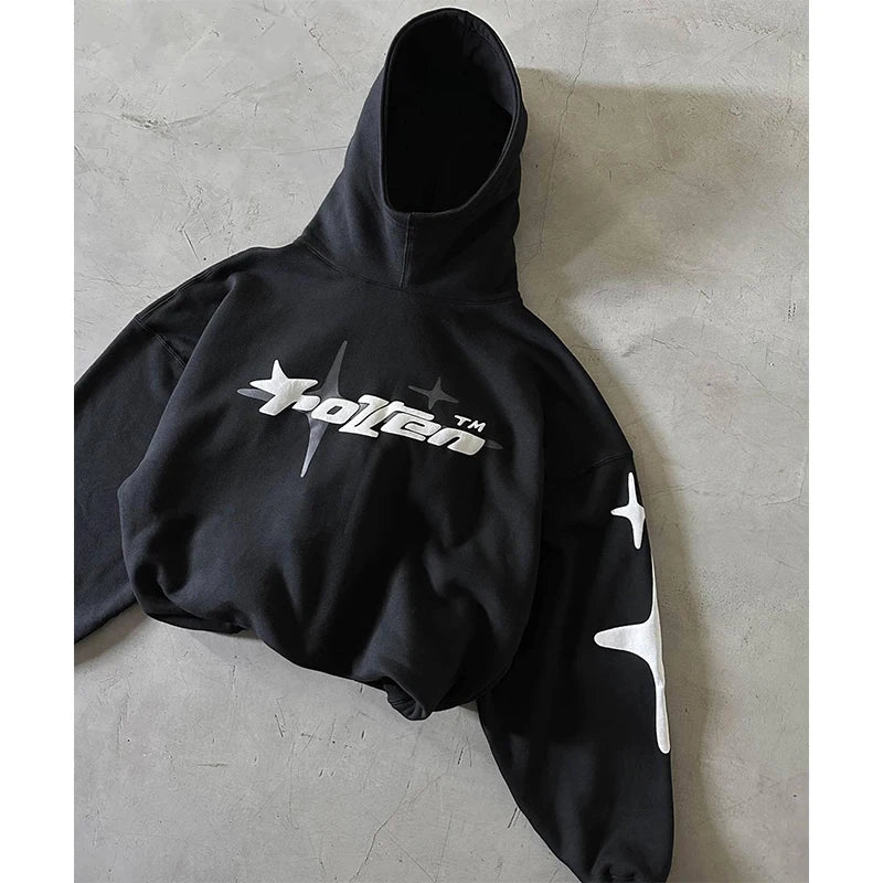 Hip Hop Couple Hoodie – Oversized Streetwear mit Schaumdruck für Männer & Frauen