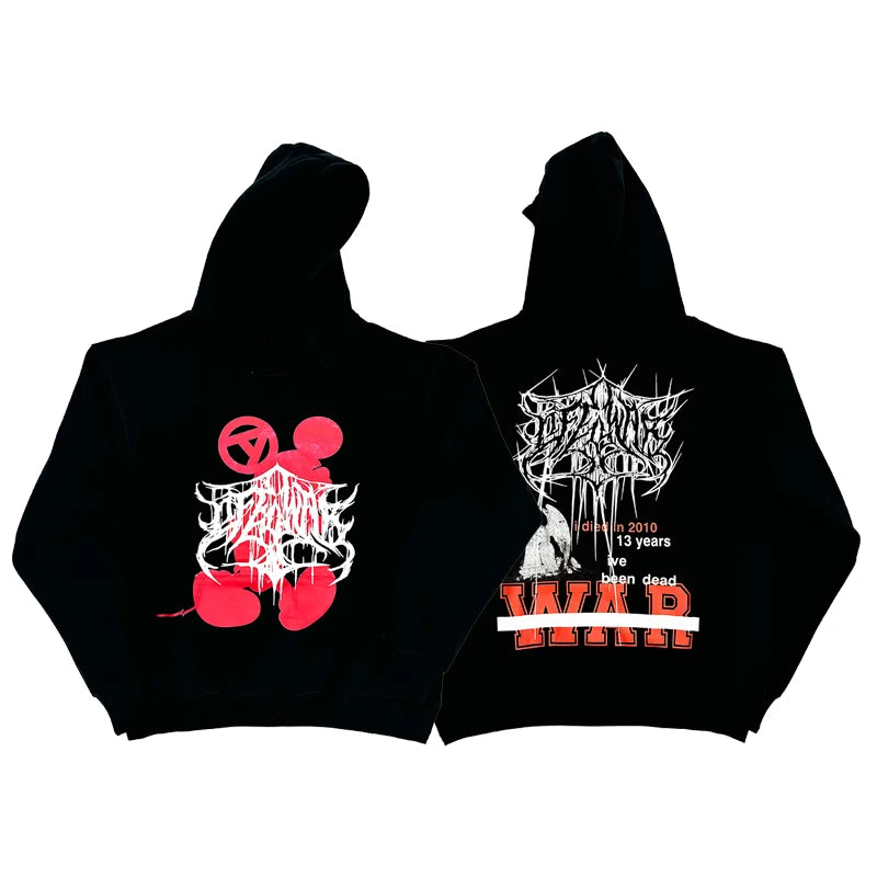 New Men Life is War Anniversary Pullover Hoodie – Samtiger Kapuzenpullover aus Baumwolle mit dickem Fleece (US-Größen)