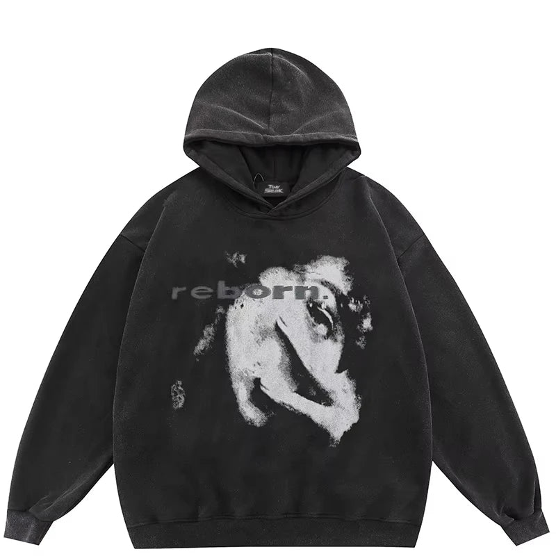 2024 Trendiger Hoodie mit Ghost-Print – Streetwear Unisex Sweatshirt aus Baumwolle
