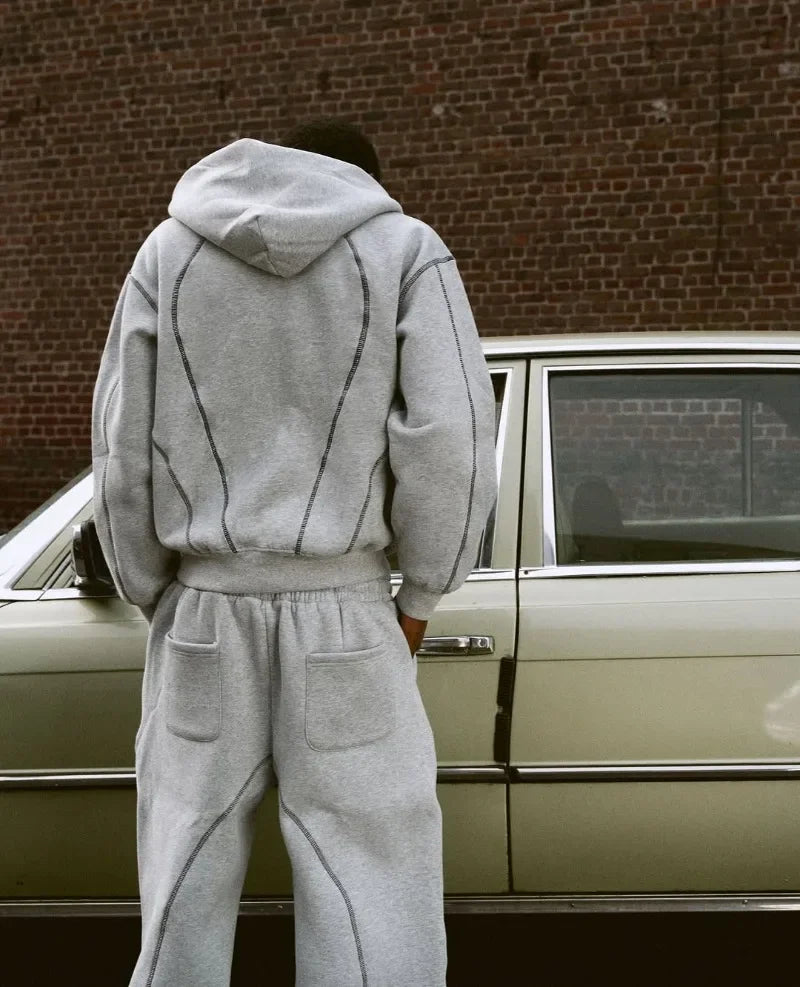 🔥 Y2K High Street Hip-Hop Trainingsanzug für Herren – 2-teiliges Set mit Hoodie & Jogginghose 🔥