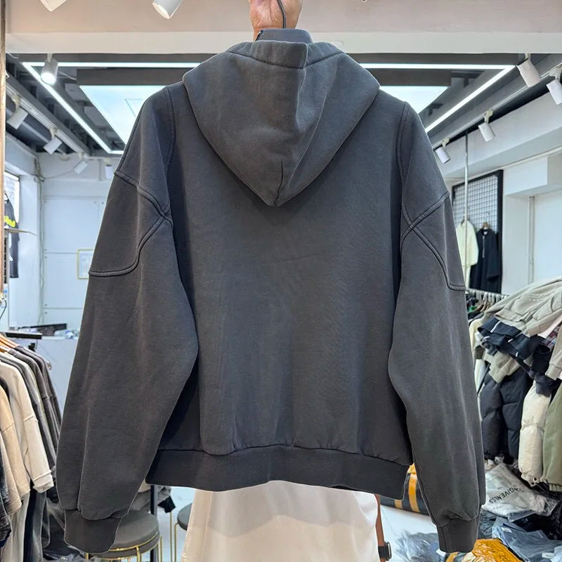 2024 Neuer Reißverschluss Fleece Hoodie – Perfekt für den Frühling Herbst und Sommer