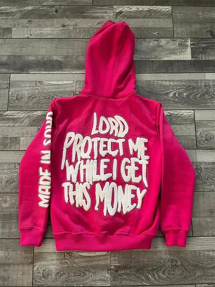 Y2K Hip Hop Zipper Hoodie 2025 – Retro Streetwear mit Letter-Print