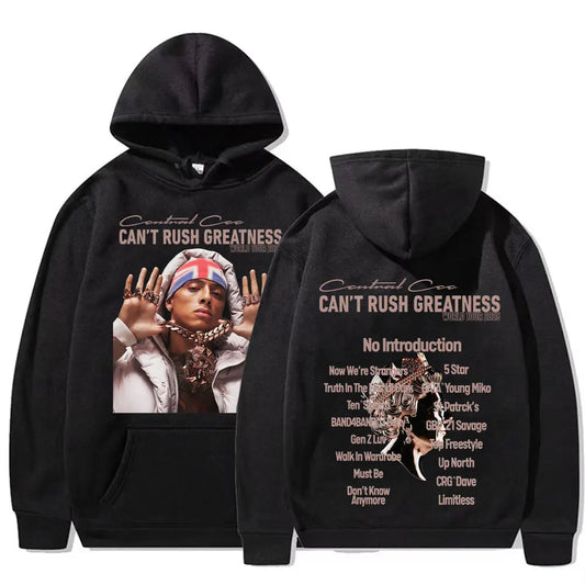 Central Cee Hoodie – „Can’t Rush Greatness“ World Tour 2025 | Unisex Oversized Kapuzenpullover | Hip-Hop Streetwear Sweatshirt