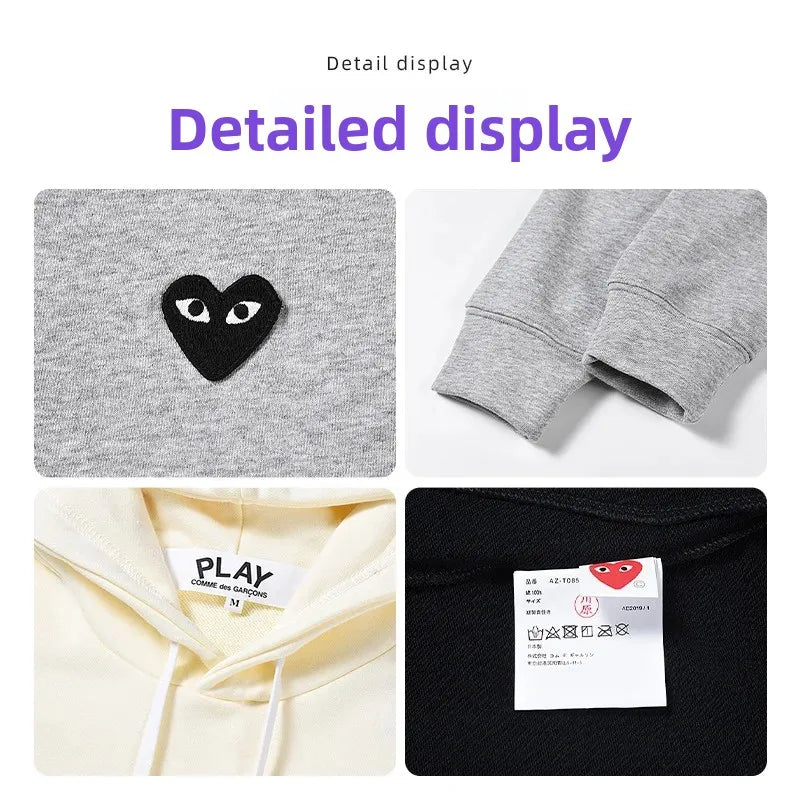 Herren Hoodie mit Herz-Print – College Style | Baumwolle | Pullover mit Kapuze | Cross-Border Fashion Trend