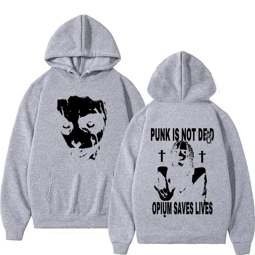 Playboi Carti Hoodie – „Punk Is Not Ded / Opium Saves Lives“ Kapuzenpullover | Streetwear Sweatshirt für Männer & Frauen | Hip-Hop Mode