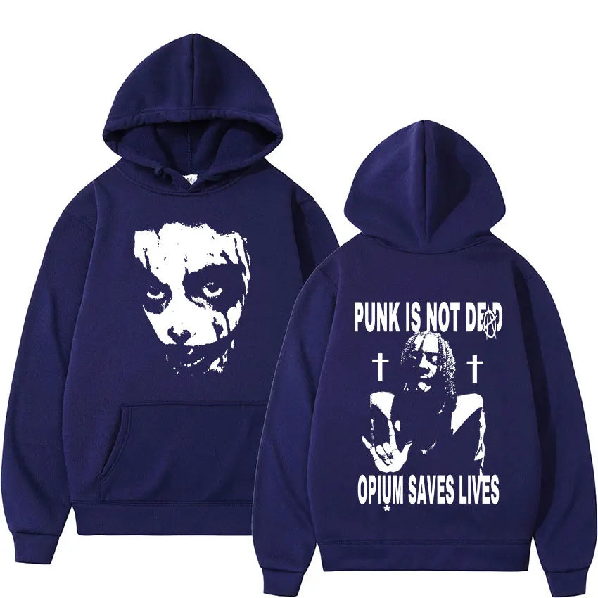 Playboi Carti Hoodie – „Punk Is Not Ded / Opium Saves Lives“ Kapuzenpullover | Streetwear Sweatshirt für Männer & Frauen | Hip-Hop Mode