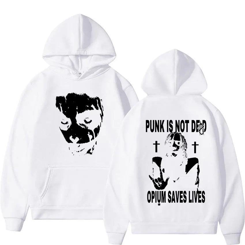 Playboi Carti Hoodie – „Punk Is Not Ded / Opium Saves Lives“ Kapuzenpullover | Streetwear Sweatshirt für Männer & Frauen | Hip-Hop Mode