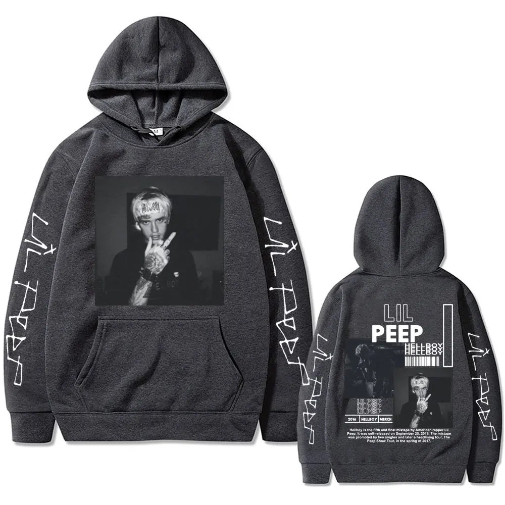 🖤 Lil Peep Hoodie – "Hellboy / Crybaby" Graphic Pullover | Unisex Streetwear | Harajuku & Hip-Hop Style