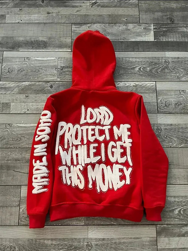 Y2K Hip Hop Zipper Hoodie 2025 – Retro Streetwear mit Letter-Print