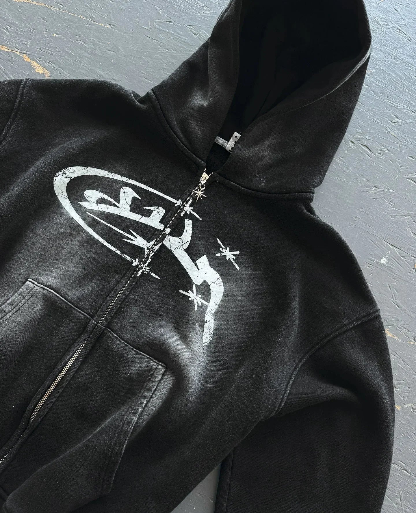 2025 Retro Y2K Hip Hop Fashion Zipper Hoodie – Langarm Streetwear Hoodie mit Druck für Männer